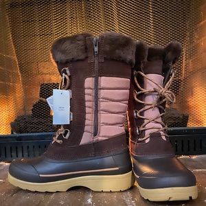 Mauve Quartz Squall Boots womens sz 8 insulated Lands’ End - like new